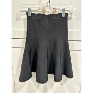 BCBGMAXAZRIA Black Knit Flared Mini Skirt XS